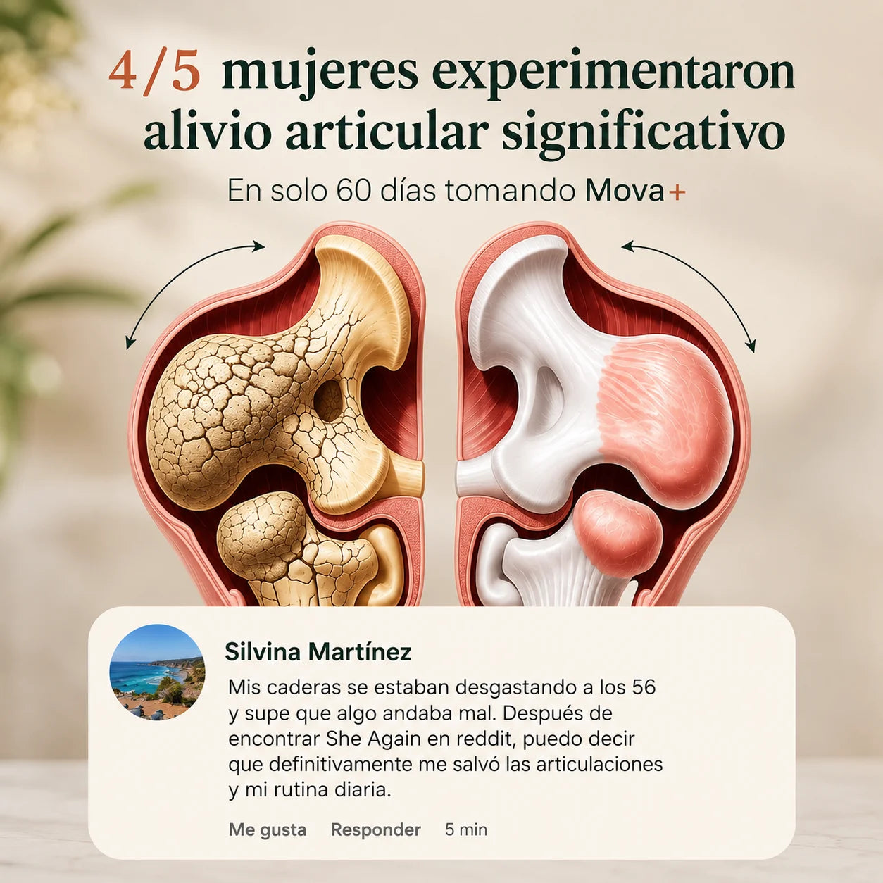 Mova+ Cápsulas para el Bienestar Articular Femenino en Menopausia
