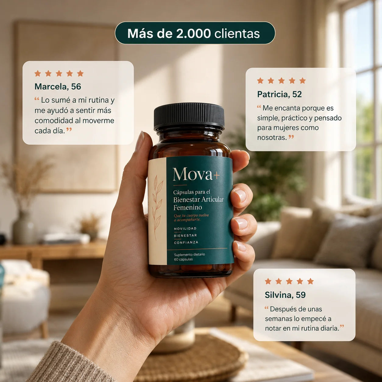 Mova+ Cápsulas para el Bienestar Articular Femenino en Menopausia