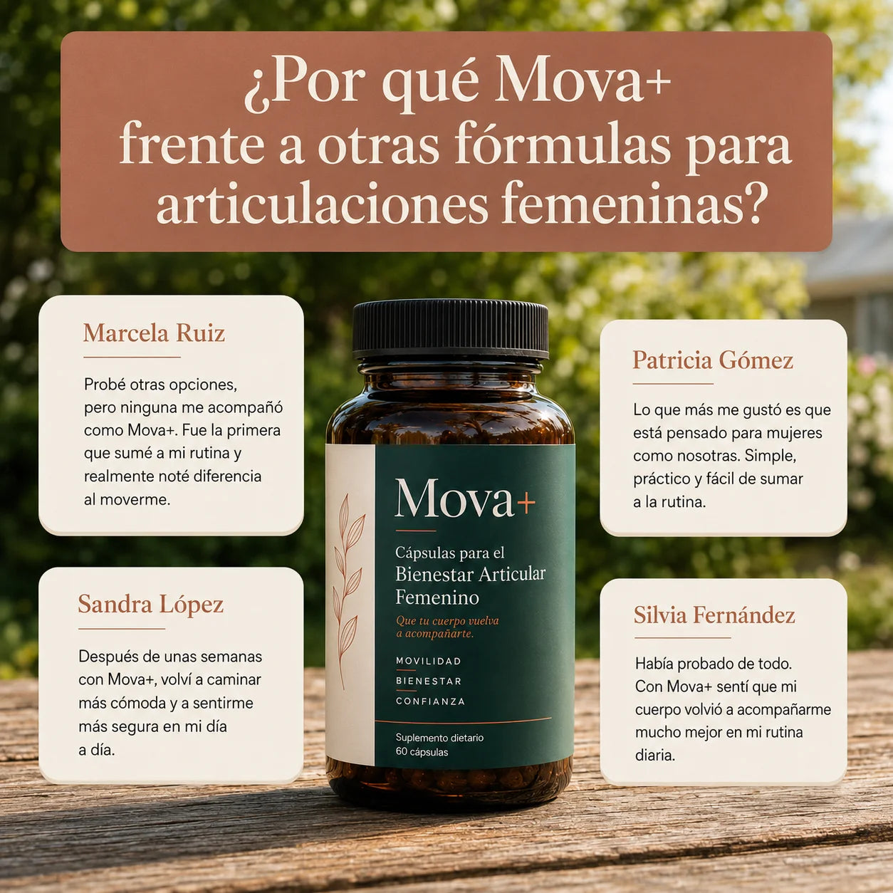 Mova+ Cápsulas para el Bienestar Articular Femenino en Menopausia